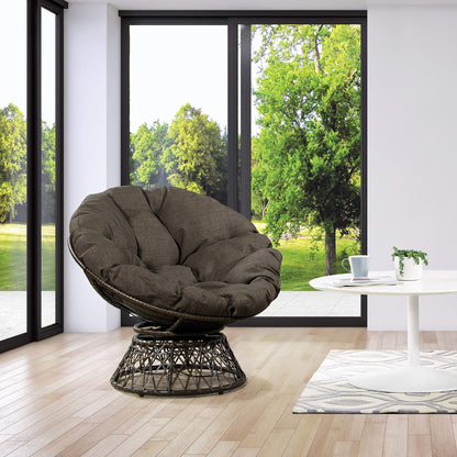 OSP Swivel Papasan Chair White