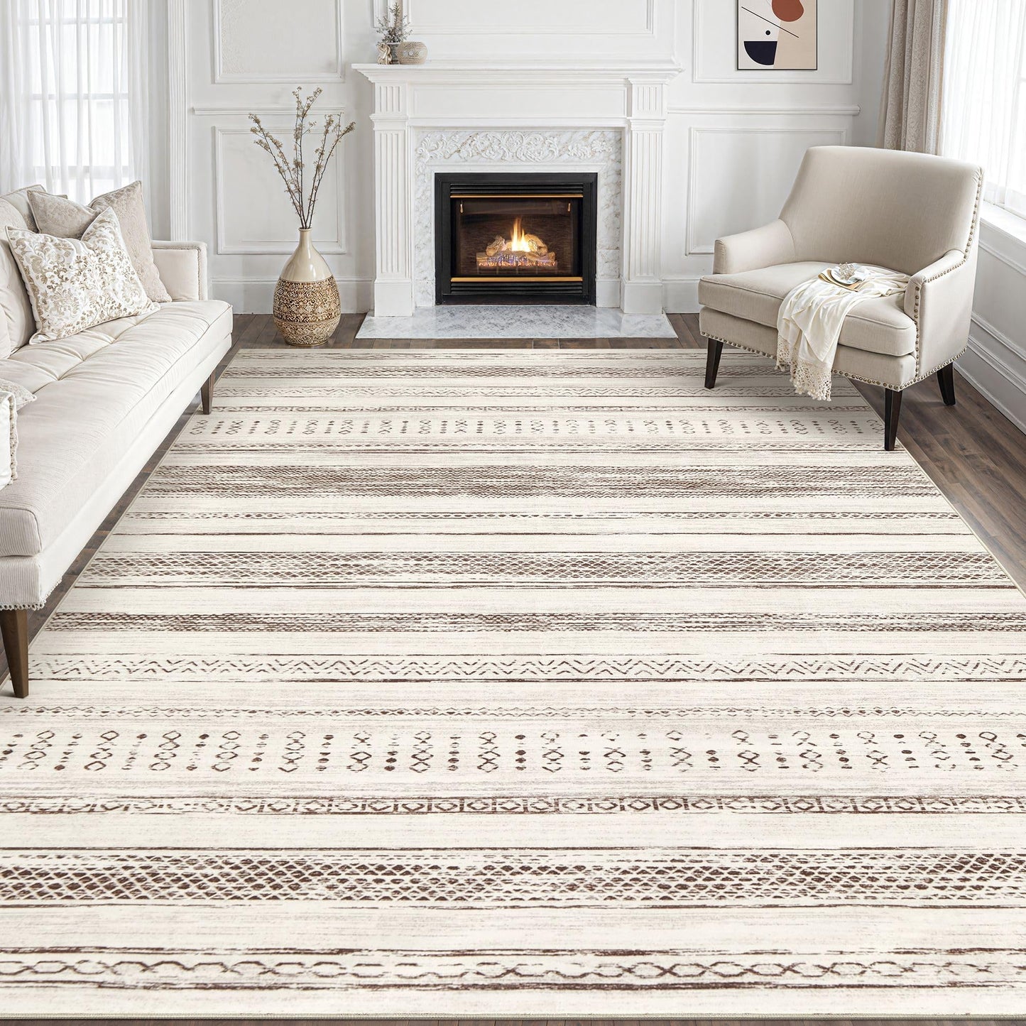 Tortania 9x12 Rug – Boho Cream Brown