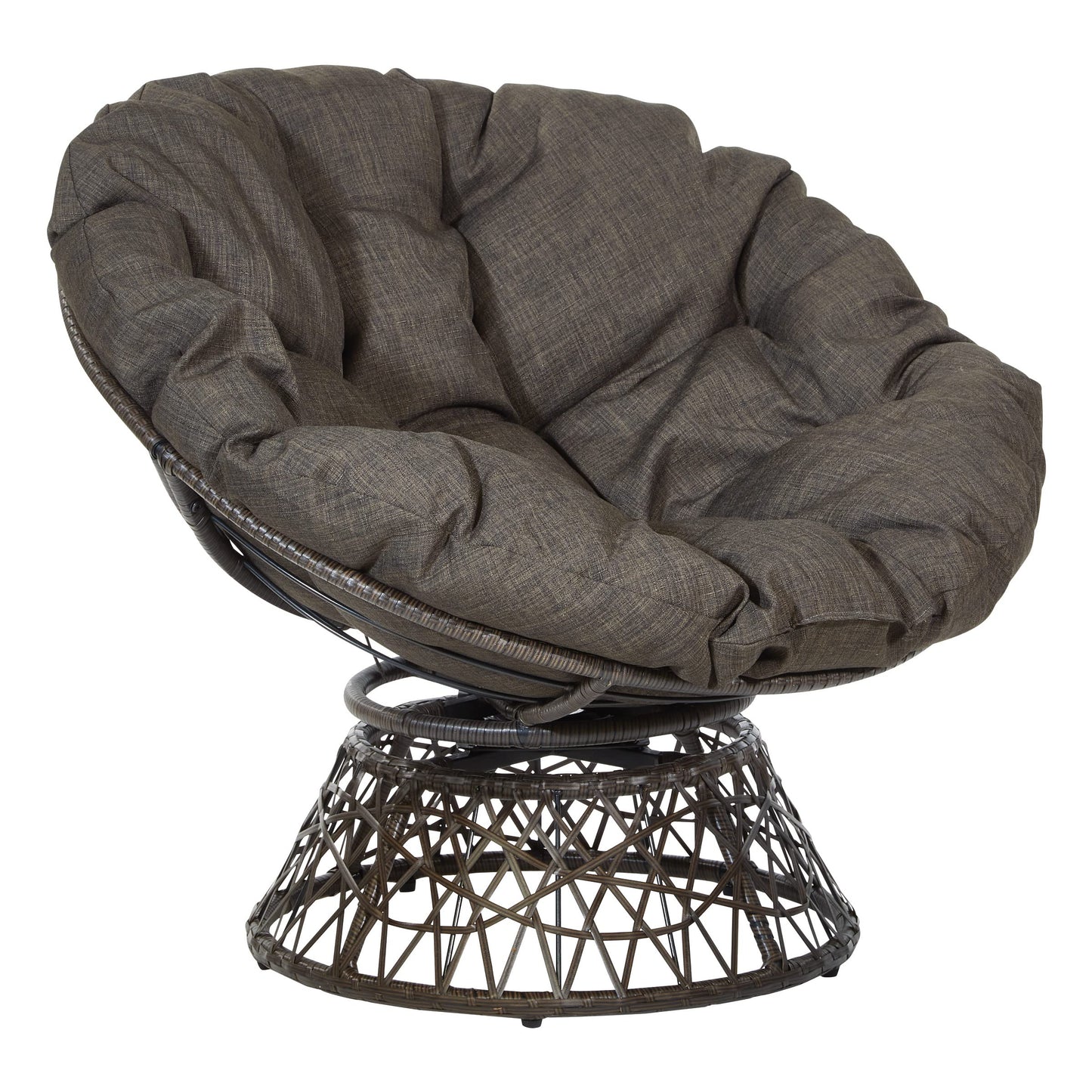 OSP Swivel Papasan Chair White