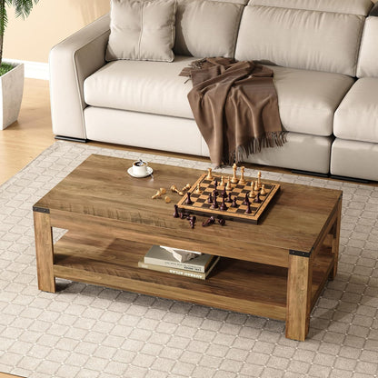 Rustic 47.2" Coffee Table with Storage