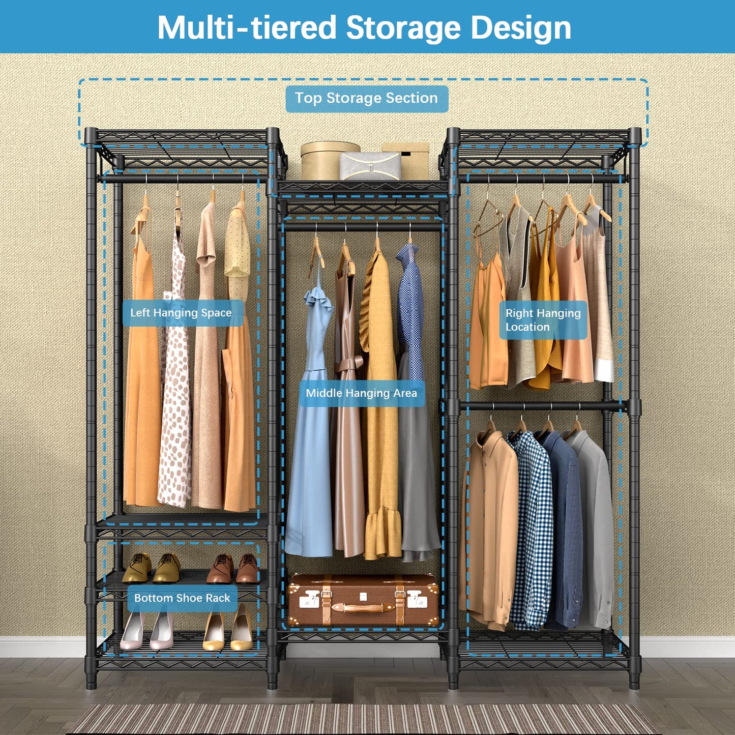 VIPEK V5C Heavy Duty Covered Clothes Rack