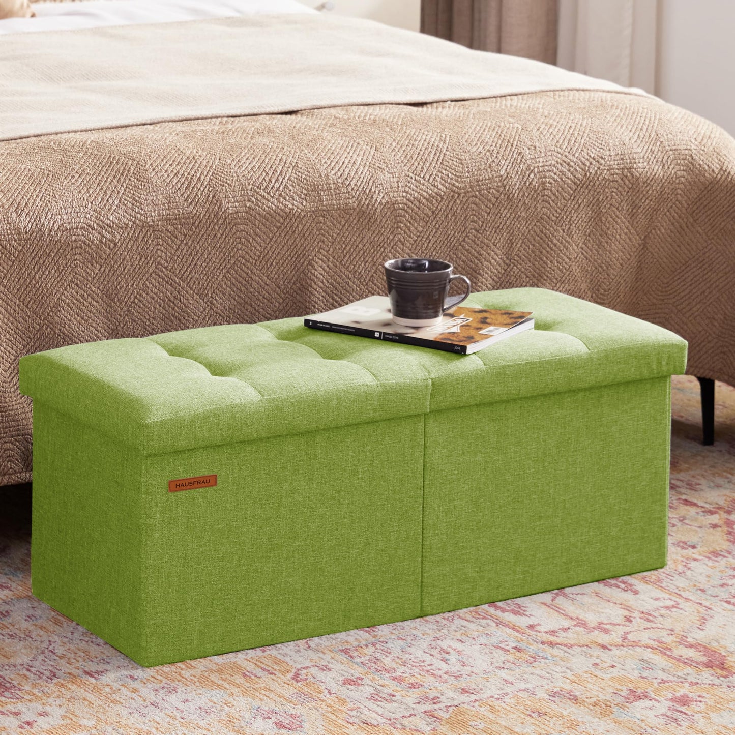 HAUSFRAU 31.5" Storage Ottoman Bench