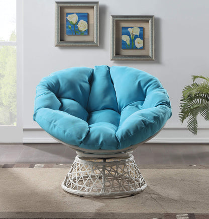 OSP Swivel Papasan Chair White