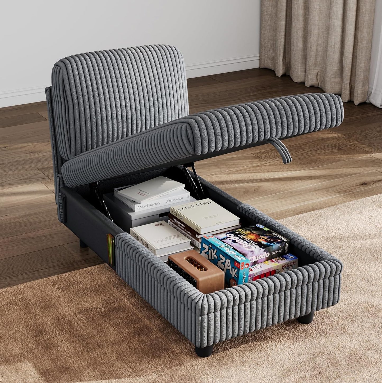 LINSY HOME Blue Sleeper Sofa